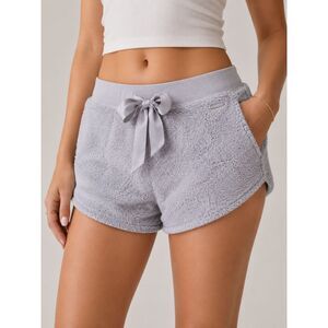 Gilly Hicks by Hollister Plush Lounge Shorts XS Gray Soft Fuzzy Pajama Shorts